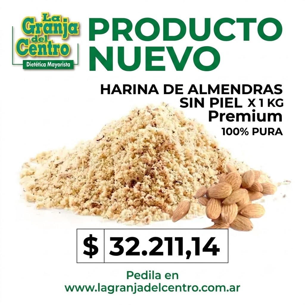 Novedades Productos HARINA DE ALMENDRAS SIN PIEL  X 1 KG PREMIUM PROMO SEMANAL